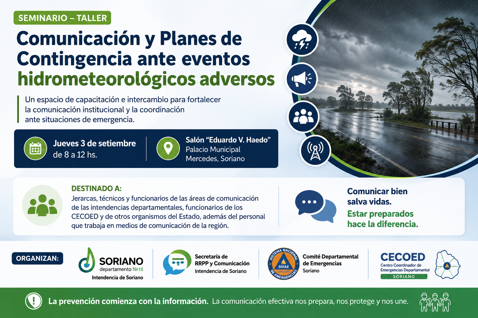 “Comunicación y Planes de Contingencia ante eventos hidrometeorológicos adversos”.