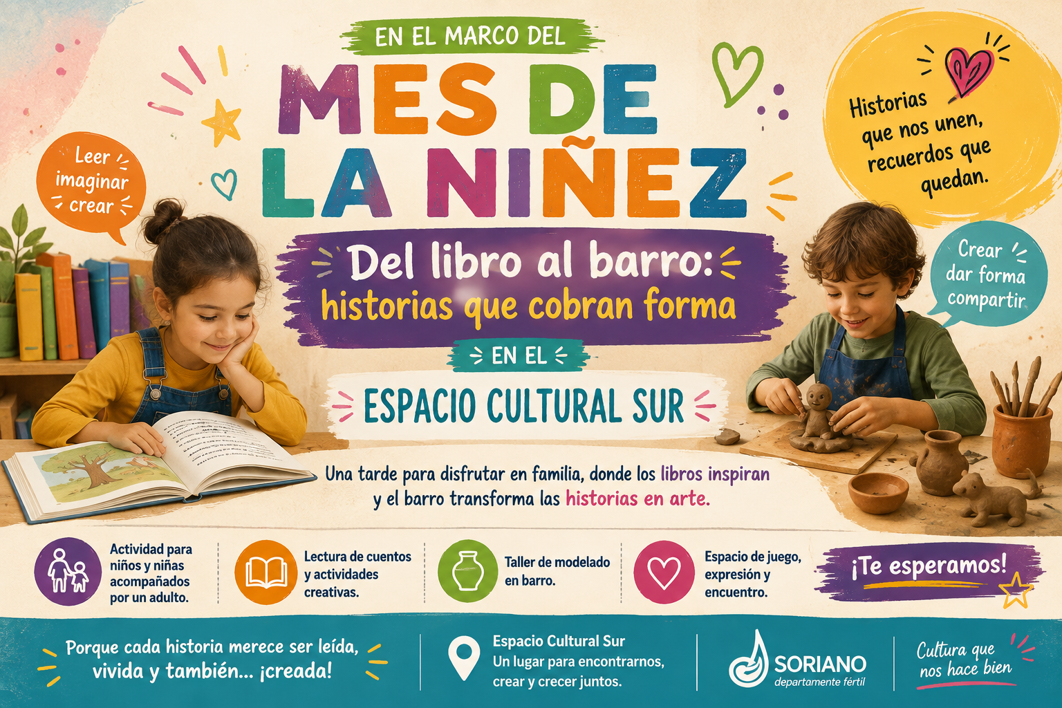 “Del libro al barro: historias que cobran forma”