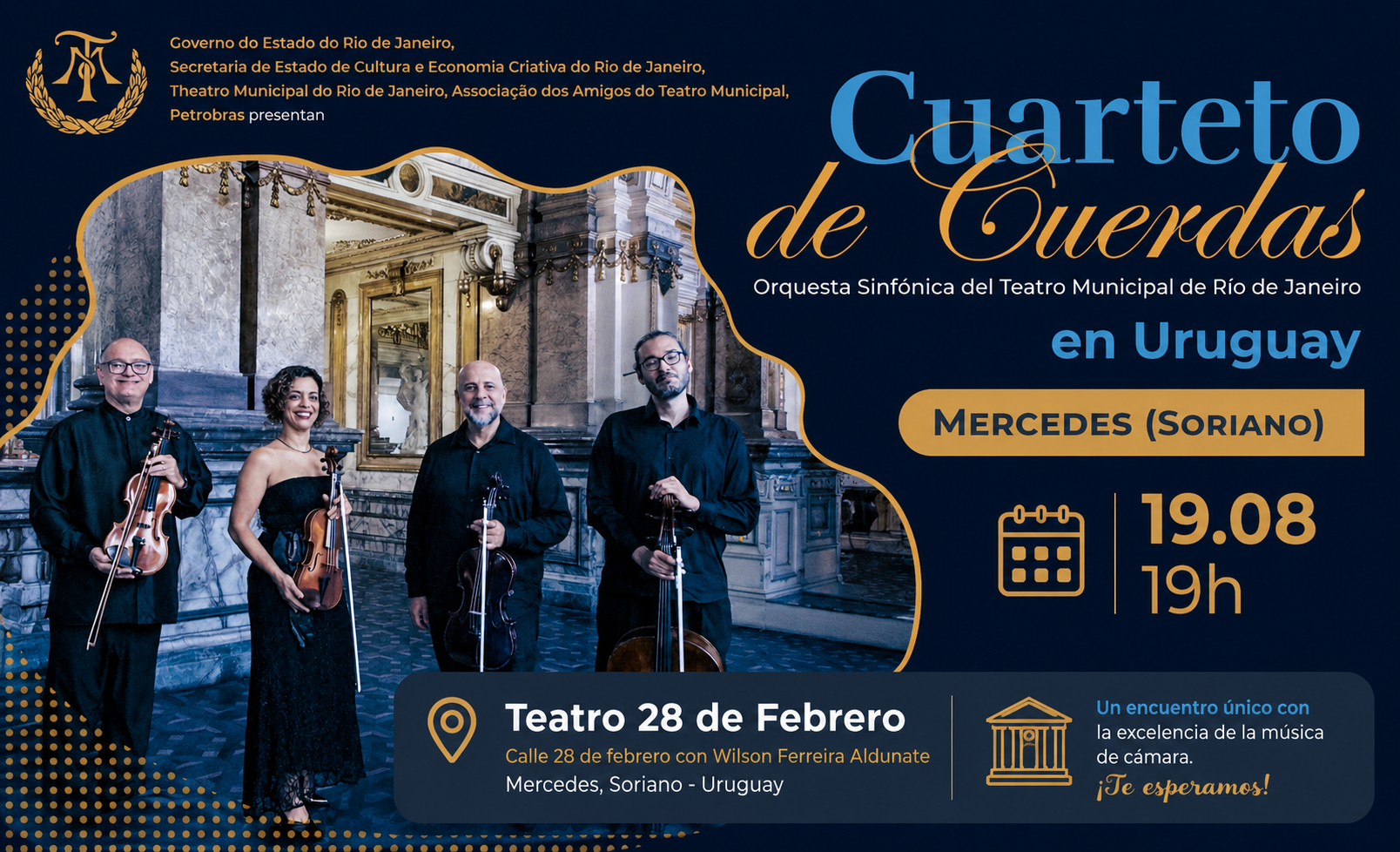 Cuarteto de Cuerdas de la orquesta sinfónica del Teatro Municipal de Río de Janeiro.