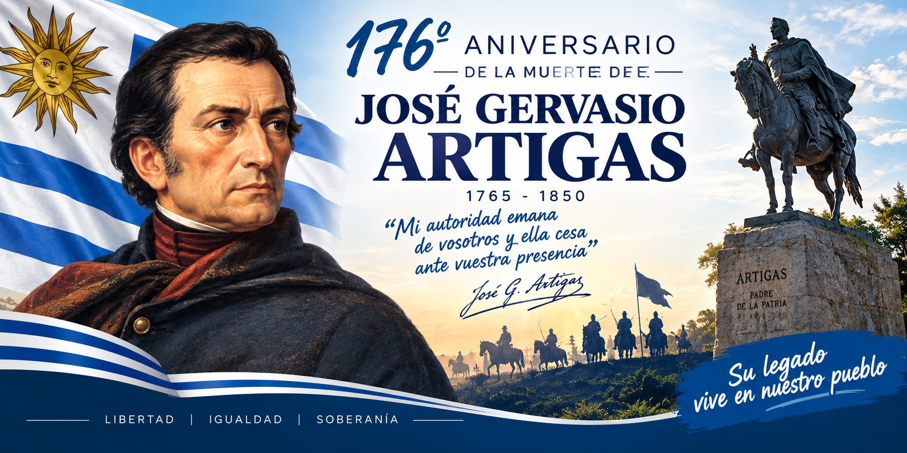 176º aniversario de la muerte de José Gervasio Artigas.
