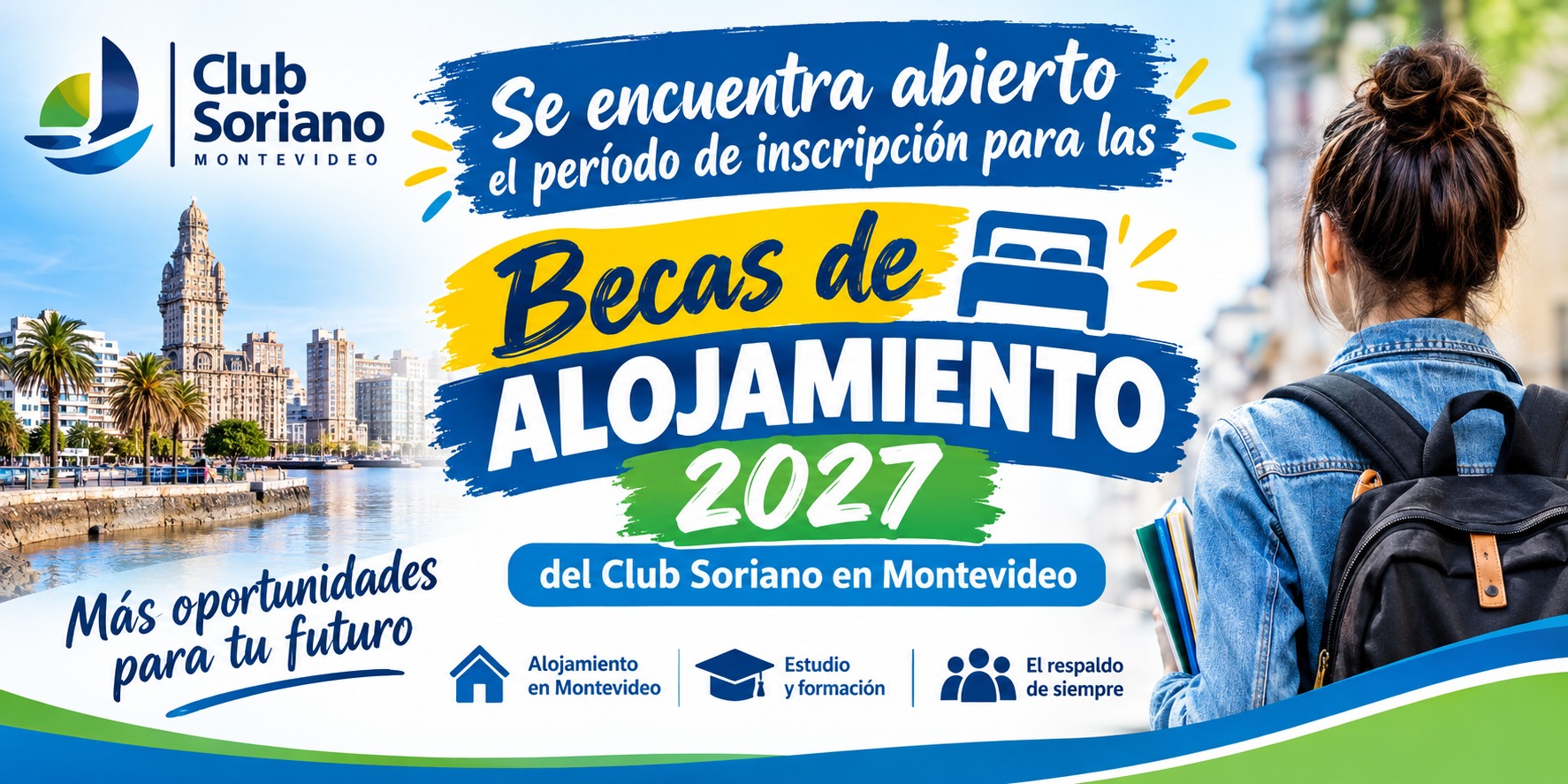 Becas de Alojamiento 2027 del Club Soriano en Montevideo